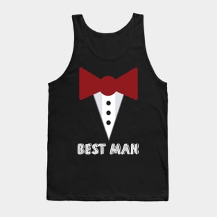 Best man wedding party t shirt mock tuxedo Tank Top